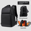 Premium Men's Laptop Backpack – Black 16 Inch, Expandable with USB Charging Port
