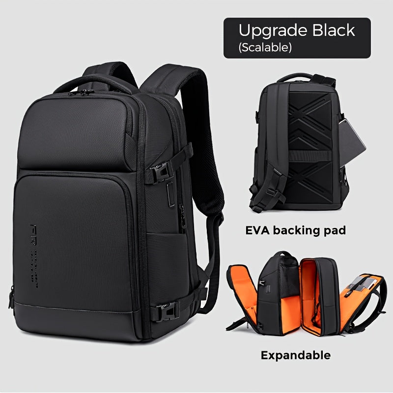 Premium Men's Laptop Backpack – Black 16 Inch, Expandable with USB Charging Port