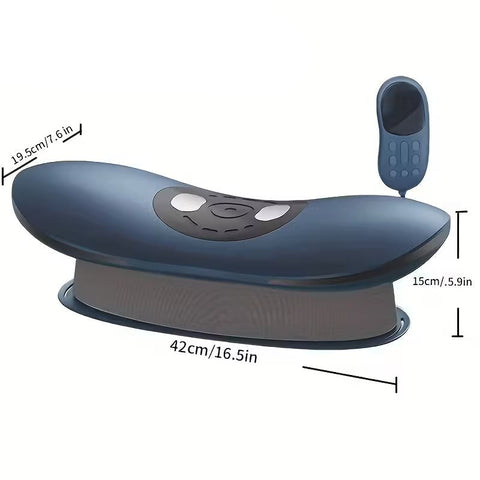 Blue Electric Lumbar Massager with Heat Vibration and USB Charging
