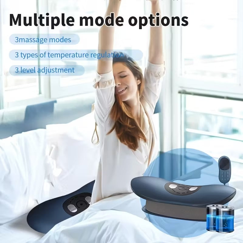 Blue Electric Lumbar Massager with Heat Vibration and USB Charging