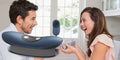 Blue Electric Lumbar Massager with Heat Vibration and USB Charging
