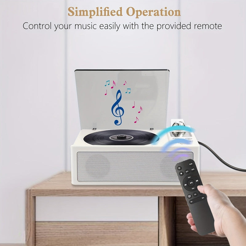 Premium White CD Player with Wireless Speaker FM Radio and USB Playback