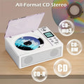 Premium White CD Player with Wireless Speaker FM Radio and USB Playback