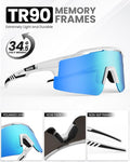 OutdoorMaster Polarized Sports Sunglasses, UV400 Protection, TR90 Frame, White Frame+Revo Blue Cat.3 - SuperSaverAU - view 6
