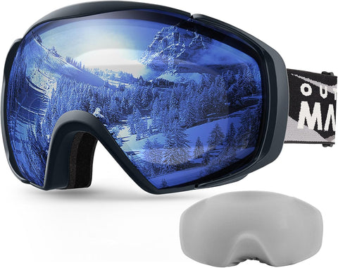 OutdoorMaster Ski Goggles OTG, Adult Size, Anti-Fog, 100% UV Protection - SuperSaverAU - view 1