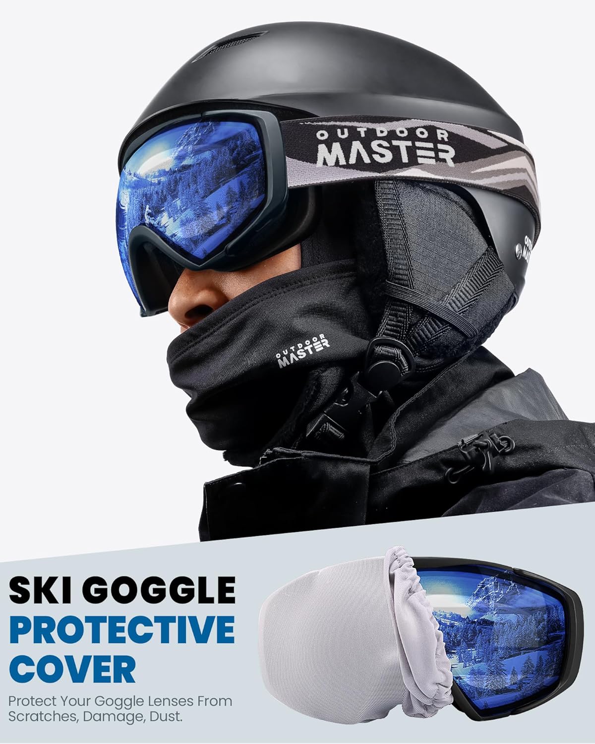 OutdoorMaster Ski Goggles OTG, Adult Size, Anti-Fog, 100% UV Protection - SuperSaverAU - view 7