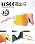 OutdoorMaster Polarized Sports Sunglasses, UV400 Protection, TR90 Frame, White Frame+Revo Red, Adult - SuperSaverAU - view 5
