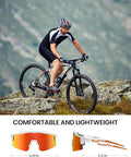 OutdoorMaster Polarized Sports Sunglasses, UV400 Protection, TR90 Frame, White Frame+Revo Red, Adult - SuperSaverAU - view 6