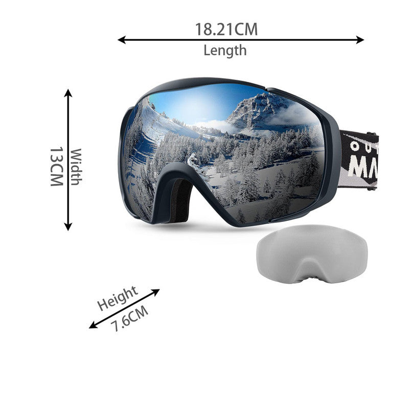 OutdoorMaster Ski Goggles OTG, Adult Size, Anti-Fog, 100% UV Protection - SuperSaverAU - view 2