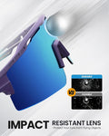 OutdoorMaster Polarized Sports Sunglasses, UV400 Protection, TR90 Frame, Blue Frame+Revo Blue Cat.3 - SuperSaverAU - view 3