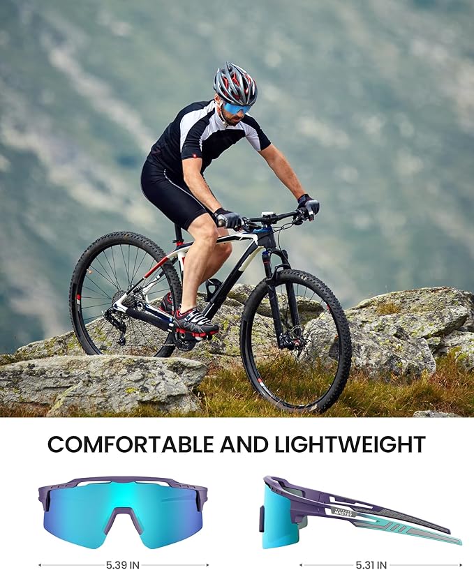 OutdoorMaster Polarized Sports Sunglasses, UV400 Protection, TR90 Frame, Blue Frame+Revo Blue Cat.3 - SuperSaverAU - view 6