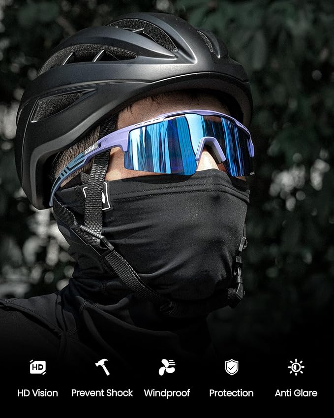 OutdoorMaster Polarized Sports Sunglasses, UV400 Protection, TR90 Frame, Blue Frame+Revo Blue Cat.3 - SuperSaverAU - view 7