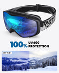 OutdoorMaster Ski Goggles, Adult, OTG, Anti-Fog, 100% UV Protection, Winter - SuperSaverAU - view 6