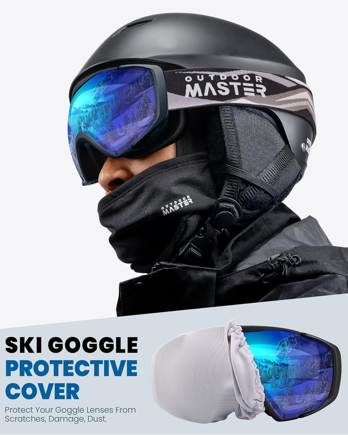 OutdoorMaster Ski Goggles, Adult, OTG, Anti-Fog, 100% UV Protection, Winter - SuperSaverAU - view 7