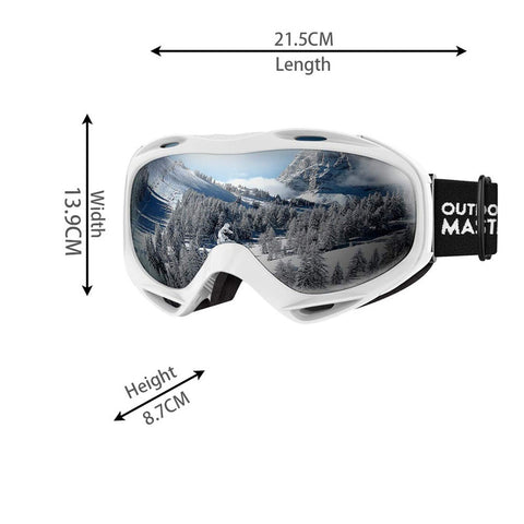 OutdoorMaster OTG Ski Goggles, One Size, Anti-Fog, UV Protection, Unisex - SuperSaverAU - view 2