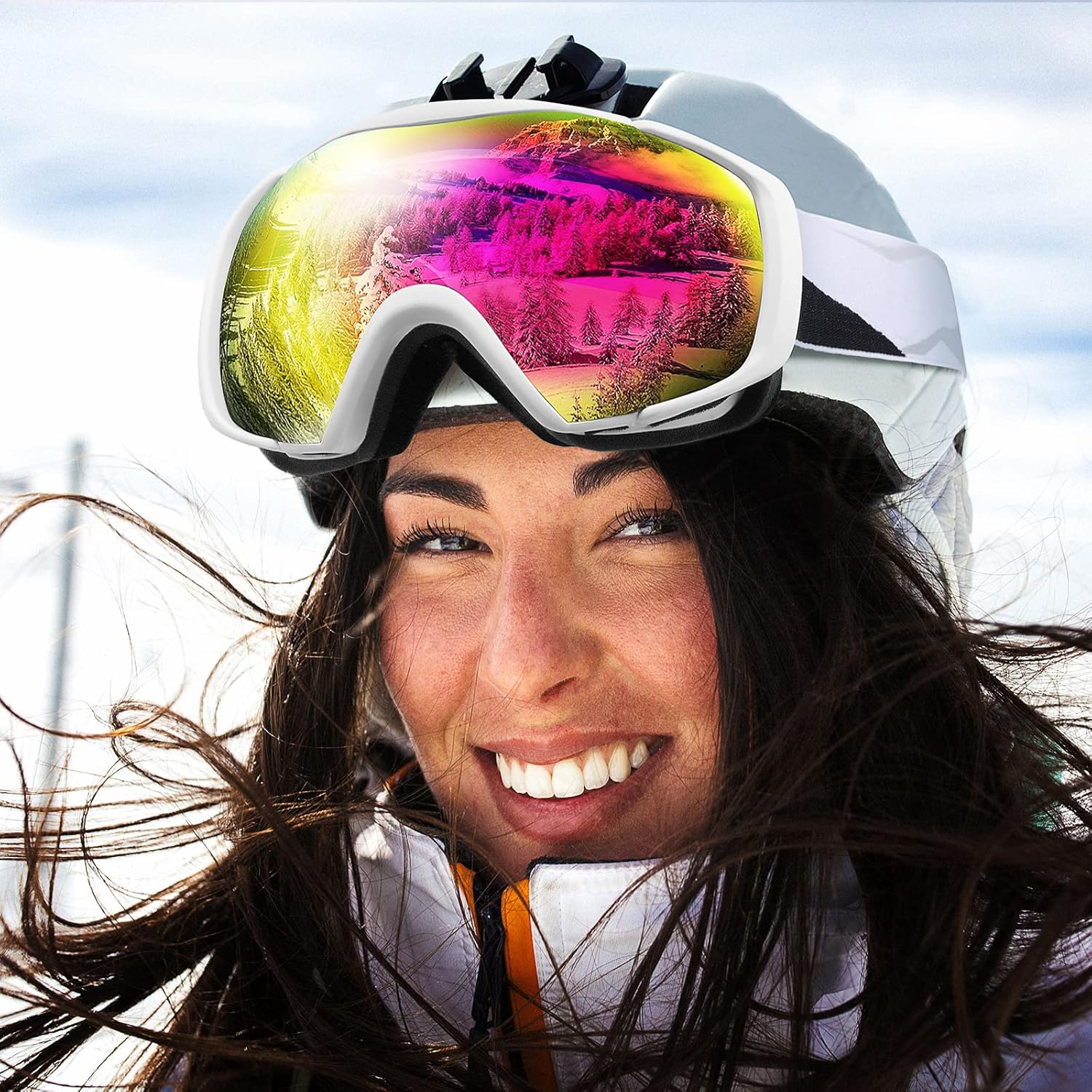 OutdoorMaster Ski Goggles, Adult, OTG, Anti-Fog, 100% UV Protection, Adjustable - SuperSaverAU - view 8