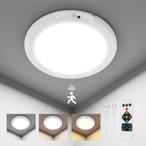 Premium Rechargeable Motion Sensor Ceiling Light – 4500mAh Wireless Light with Remote