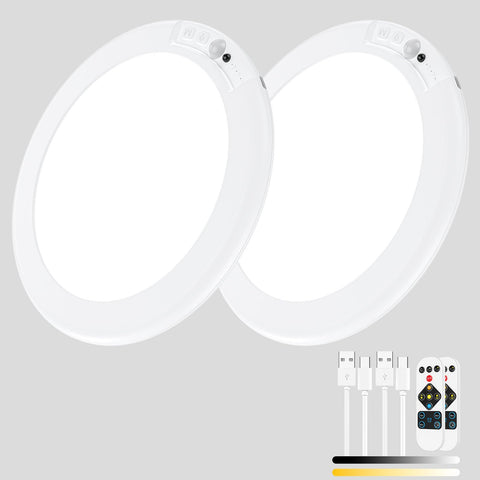 Premium Magnetic Wireless Ceiling Lights – 2 Pack, Rechargeable Motion Sensor with Remote
