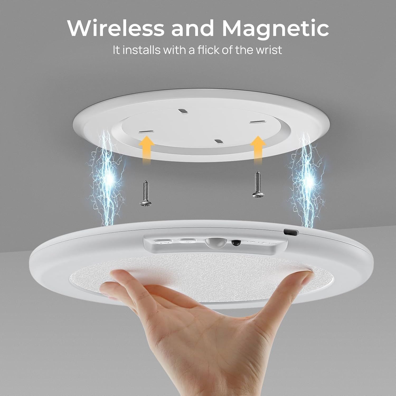 Premium Magnetic Wireless Ceiling Lights – 2 Pack, Rechargeable Motion Sensor with Remote
