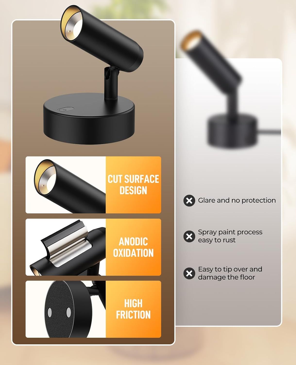 Premium Rechargeable Indoor Spotlights – 2 Pack, Remote Control & Adjustable Angle