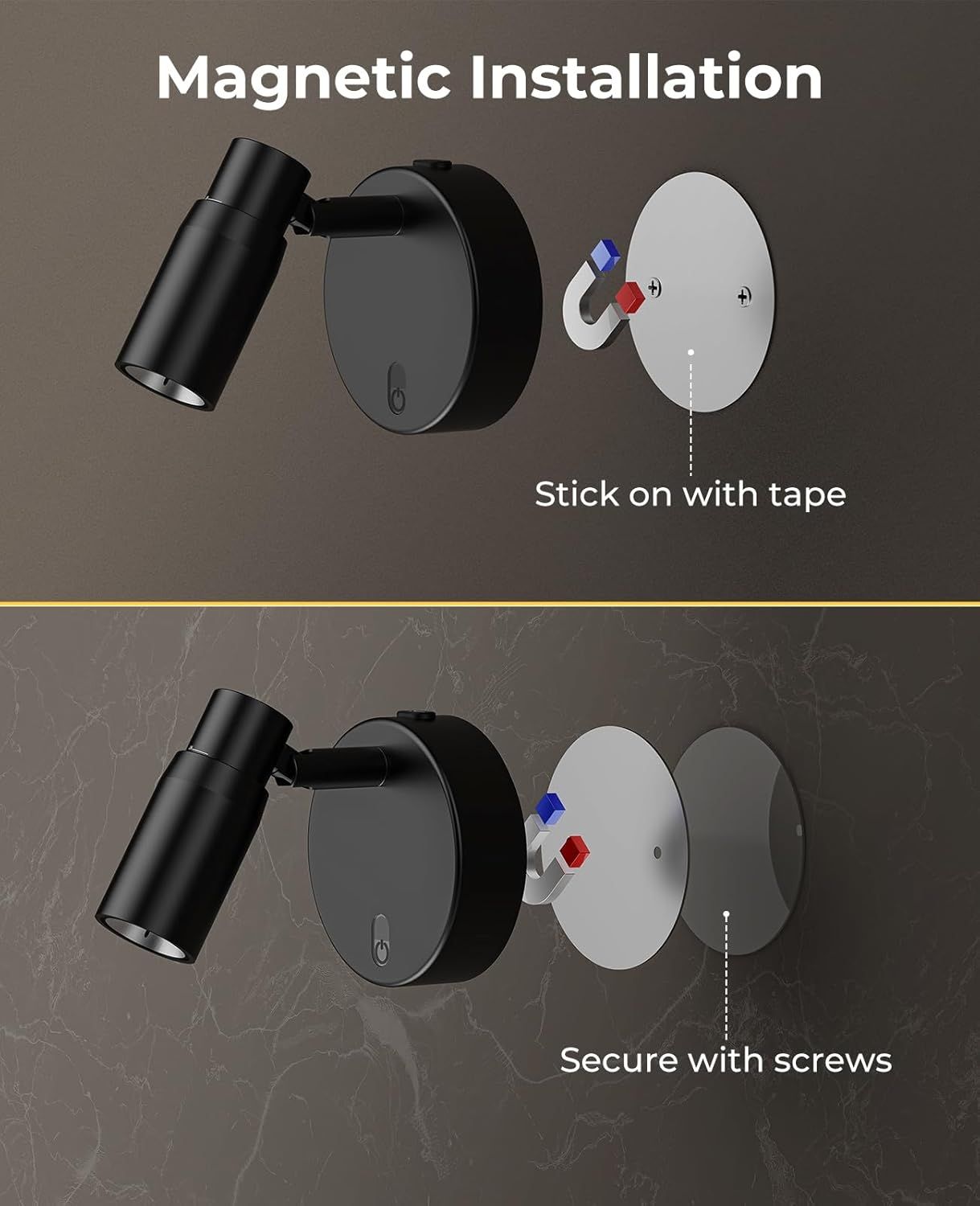 Premium Rechargeable Zoomable Spotlights – Black 2 Pack, 6000mAh Battery & Remote
