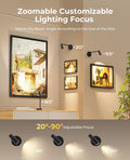 Premium Zoomable Battery Operated Picture Light Set – 2 Pack, 6000mAh Remote Control