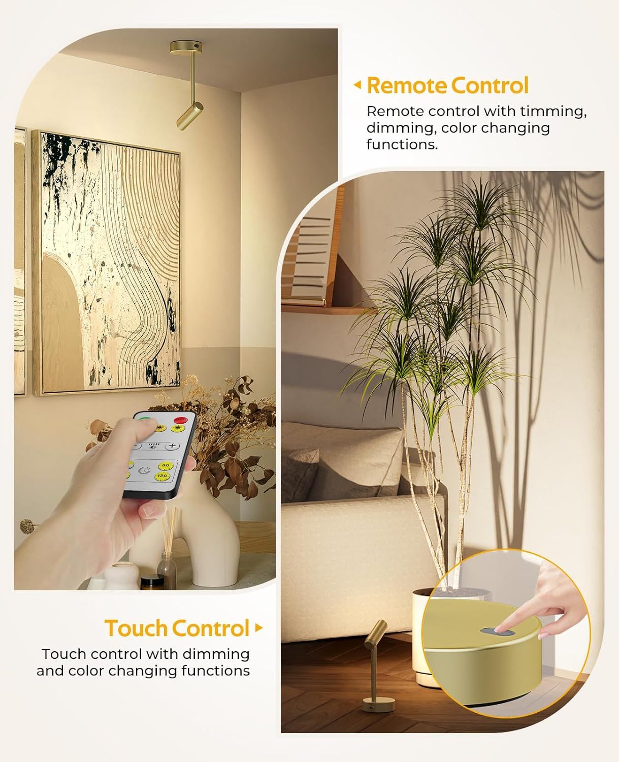 Premium Battery Operated Picture Light – Rechargeable, Remote Control & CCT Dimming