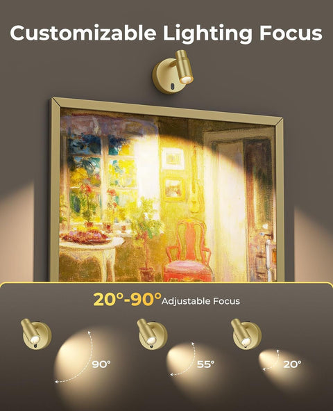 Premium Rechargeable Picture Spotlight – Gold, 6000mAh Battery with Remote & CCT Dimming