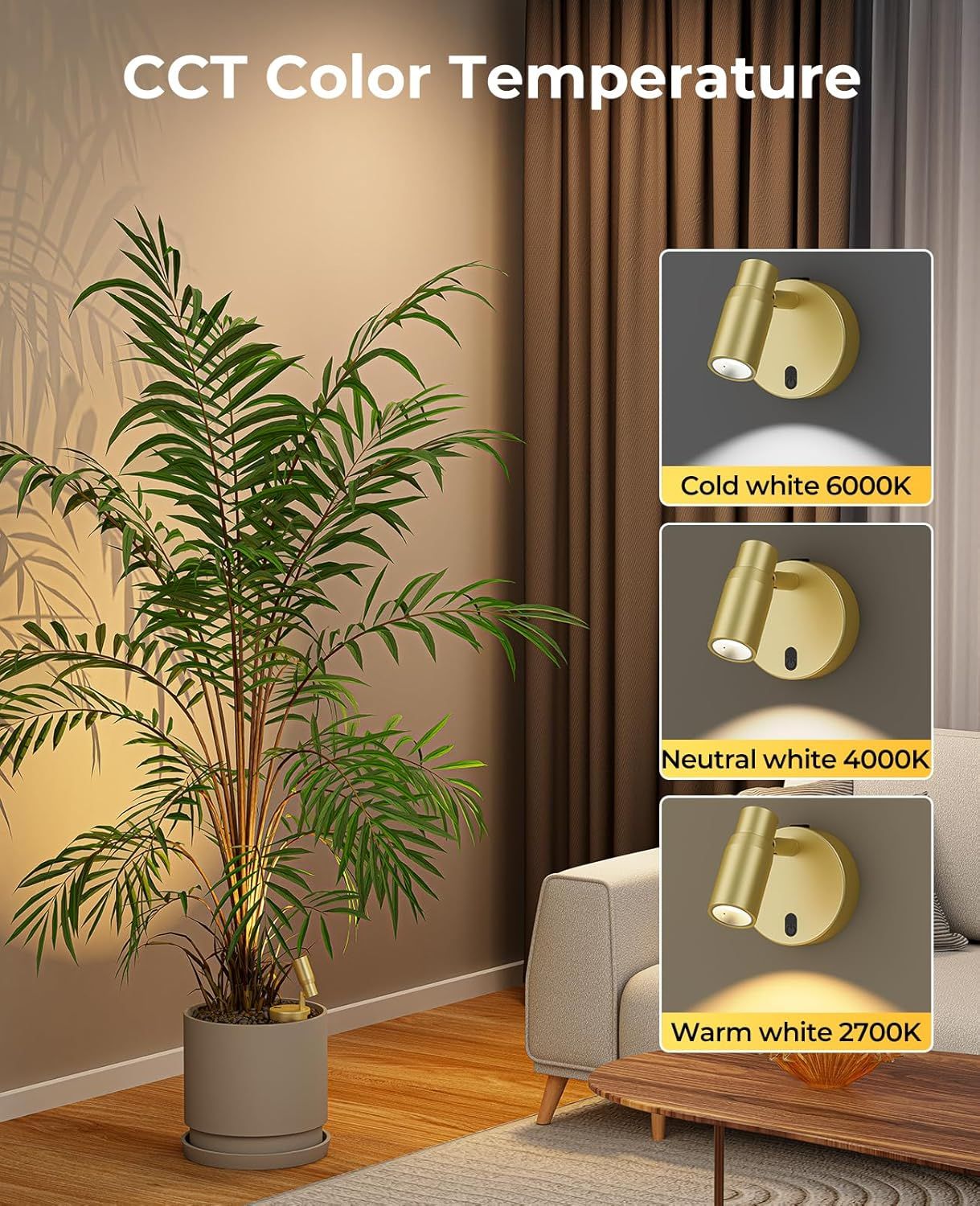 Premium Rechargeable Picture Spotlight – Gold, 6000mAh Battery with Remote & CCT Dimming