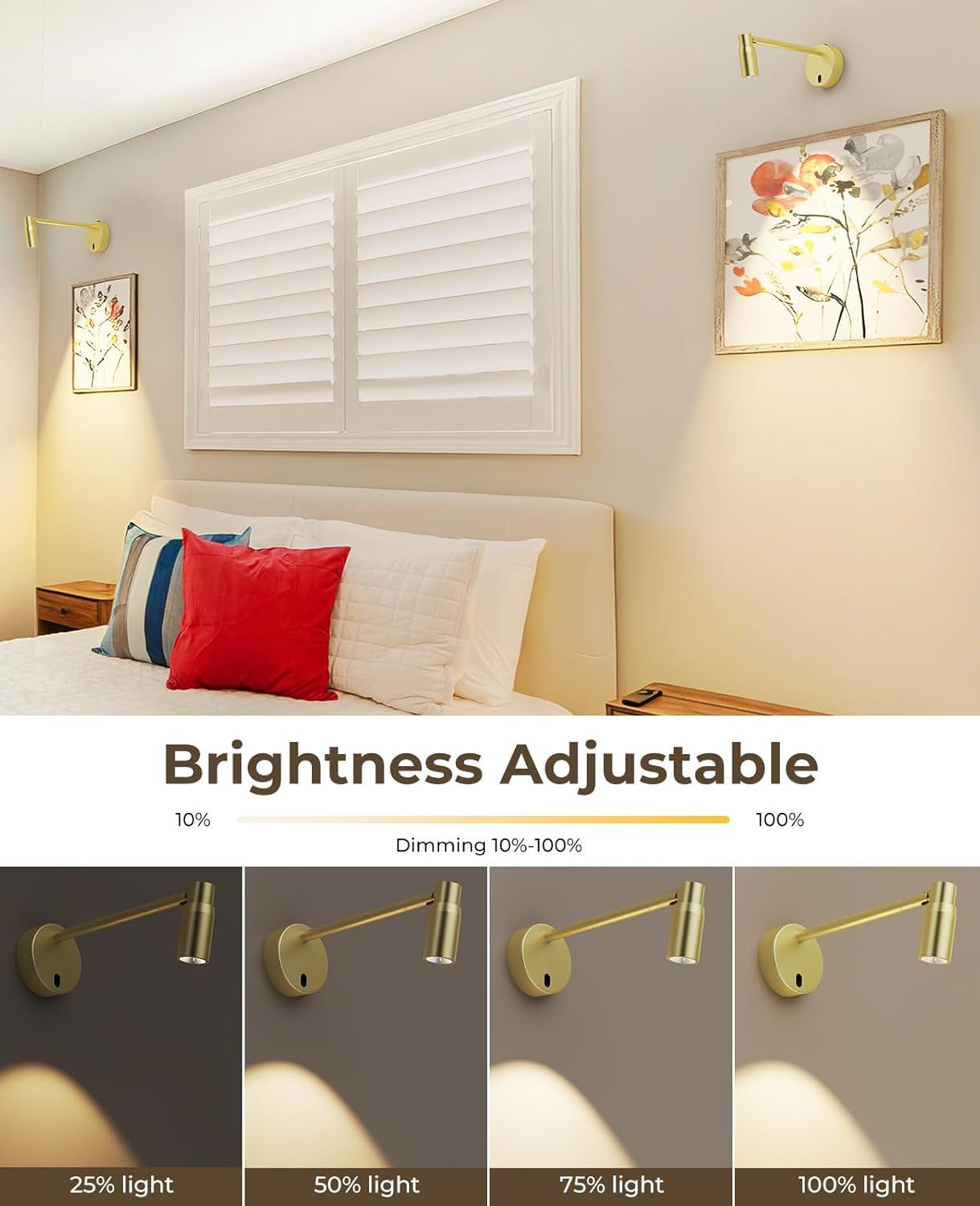 Premium Zoomable Battery Operated Picture Light – Gold, 6000mAh Remote Control