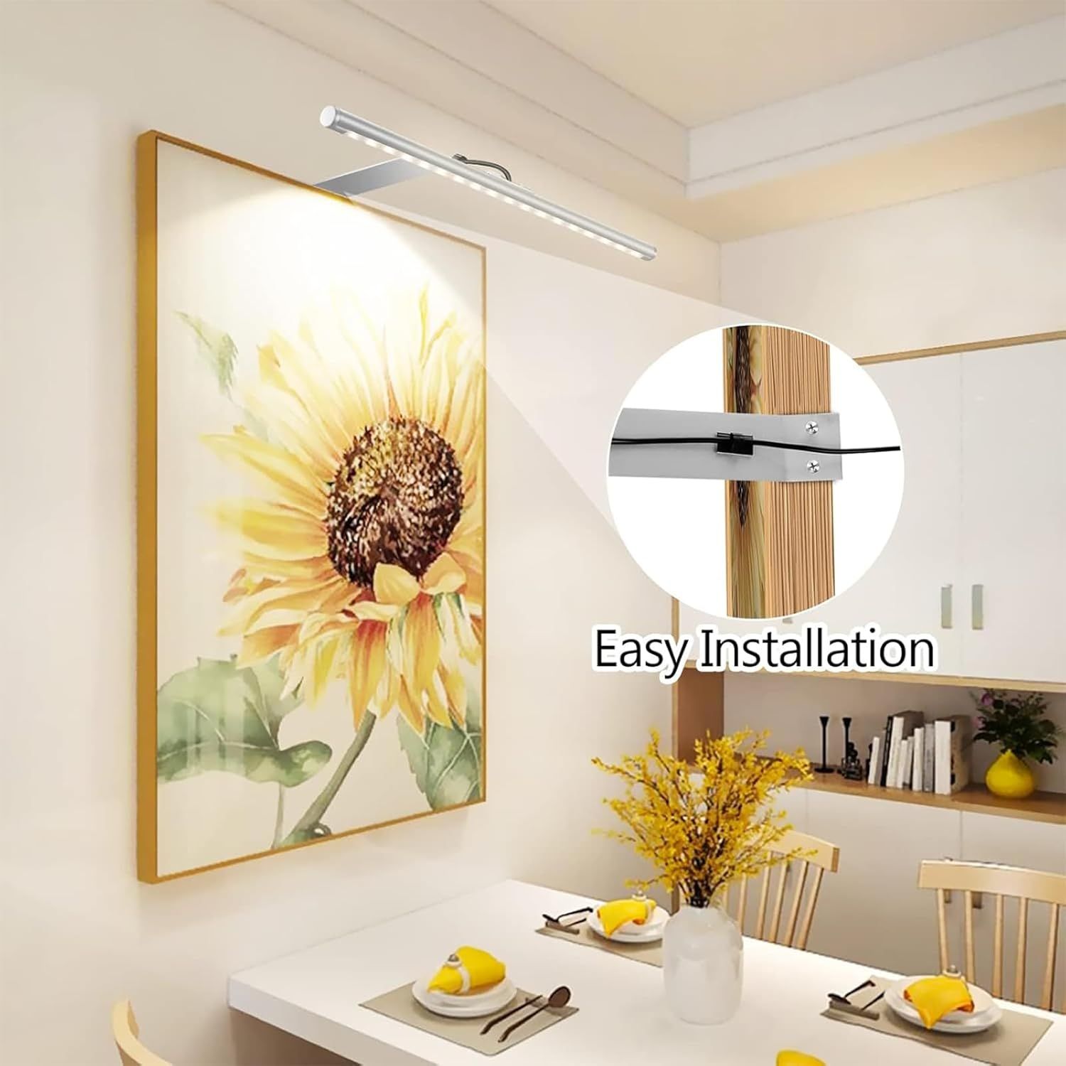 Premium 13.5 Inch Picture Light – Silver Plug In or Hardwired LED with Remote