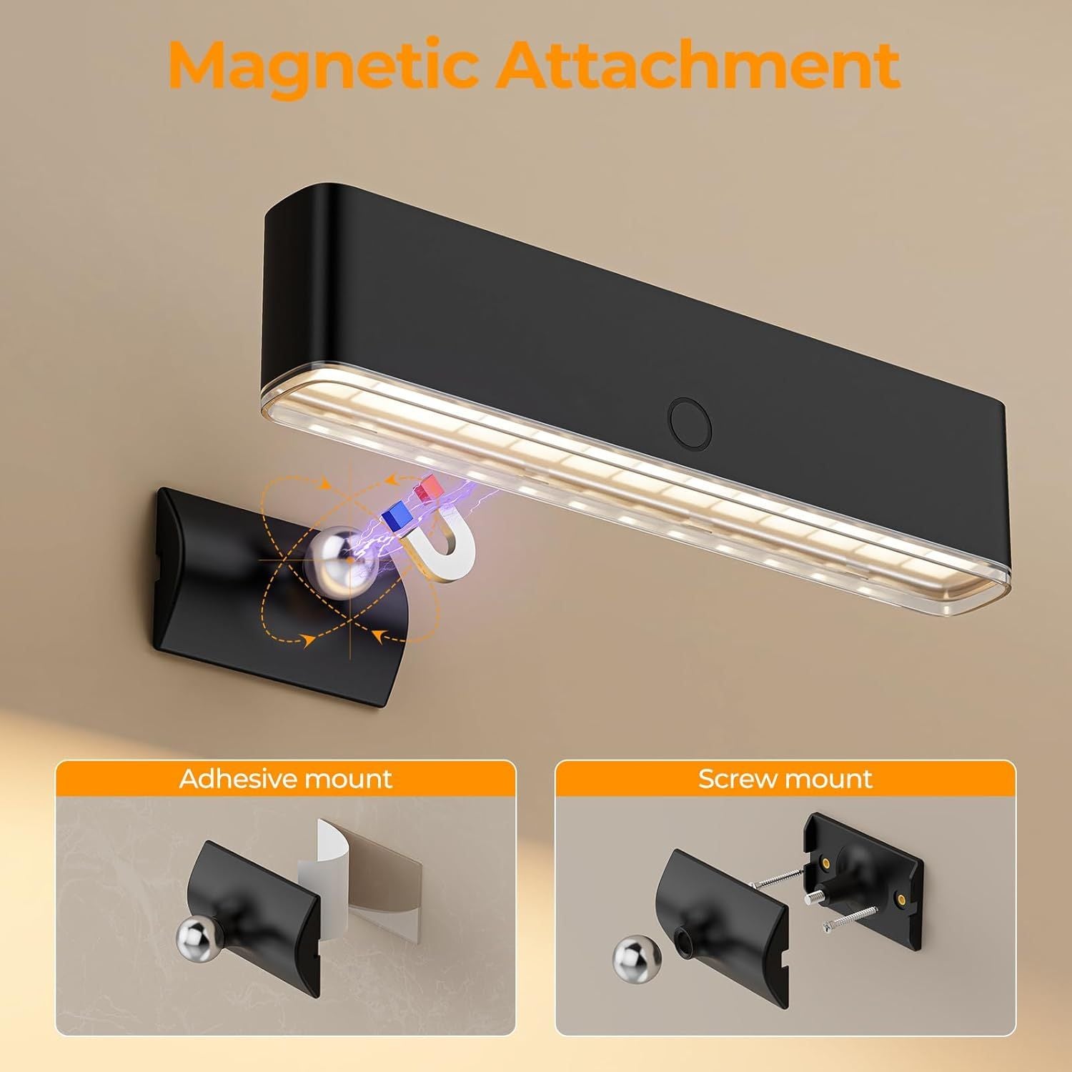 Premium Magnetic Battery Operated Wall Sconces – Black 2 Pack, 4000mAh Remote & Touch Control