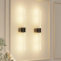 Premium Battery Operated Wall Sconces – Black 23.62 Inch 2 Pack, Remote & 360° Rotation