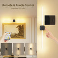Premium Battery Operated Wall Sconces – Black 23.62 Inch 2 Pack, Remote & 360° Rotation