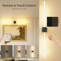 Premium Battery Operated Wall Sconces – Black 31.49 Inch 2 Pack, Remote & 360° Rotation