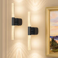 Premium Battery Operated Wall Sconces – Black 16 Inch 2 Pack, 12000mAh Remote Control