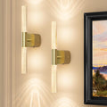 Premium Battery Operated Wall Sconces – Brushed Gold 16 Inch 2 Pack, 12000mAh Battery