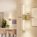 Premium Battery Operated Wall Sconces – Brushed Gold 16 Inch 2 Pack, 12000mAh Battery