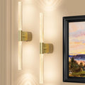 Premium Battery Operated Wall Sconces – Brushed Gold 24 Inch 2 Pack, 12000mAh Battery