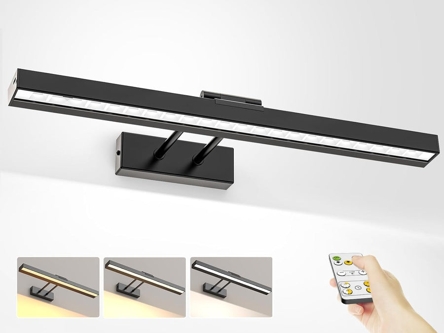 Battery Operated Picture Light, 16in Wireless Art Light, Dimmable, Remote Control - SuperSaverAU - view 1