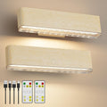 Premium Magnetic Battery Operated Wall Sconces – Beech 2 Pack, 4000mAh Remote Control