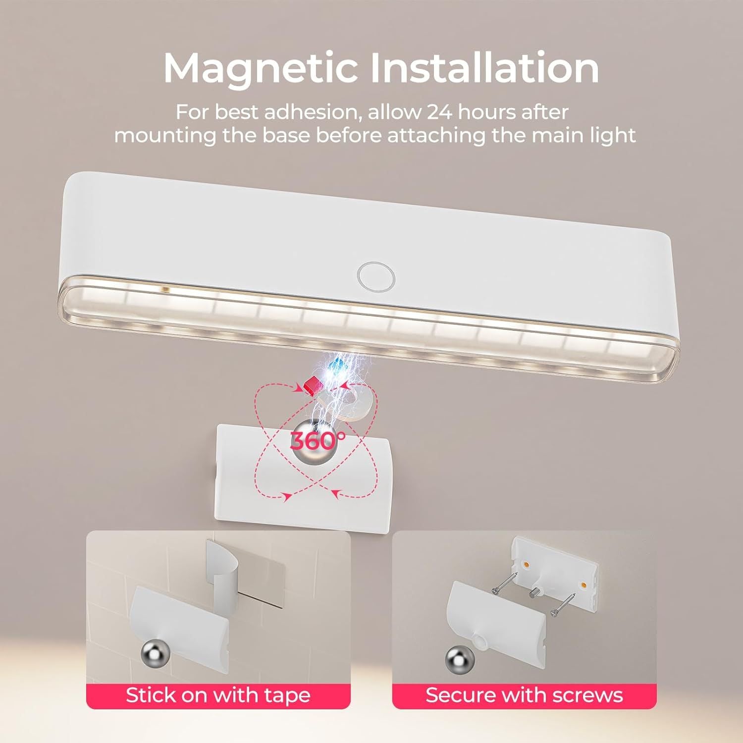 Premium Wireless Vanity Lights – 2 Pack, 4000mAh USB-C Rechargeable with CRI >90
