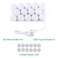 Hollywood LED Vanity Mirror Lights Kit 14 Bulbs 4000K USB Dimmable