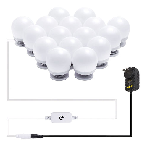 Hollywood Mirror Lights Makeup Vanity Lights, LED Vanity Mirror Lights Kit for Dressing Table, Dimmable and Adapter Plug in, Mirror Not Included (16 Bulbs Natural White) - SuperSaverAU - view 1