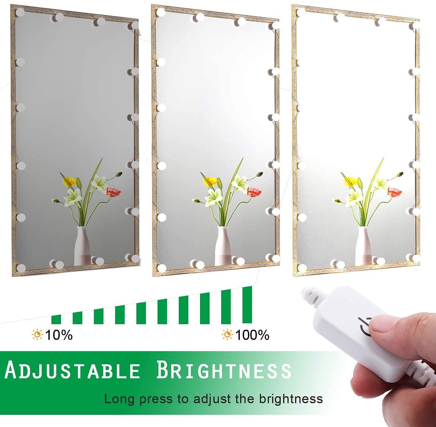 Hollywood Mirror Lights Makeup Vanity Lights, LED Vanity Mirror Lights Kit for Dressing Table, Dimmable and Adapter Plug in, Mirror Not Included (16 Bulbs Natural White) - SuperSaverAU - view 5