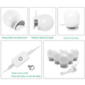 Dimmable LED Vanity Mirror Lights Kit 4000K Natural White 6 Bulbs 18.6ft USB - SuperSaverAU - view 2