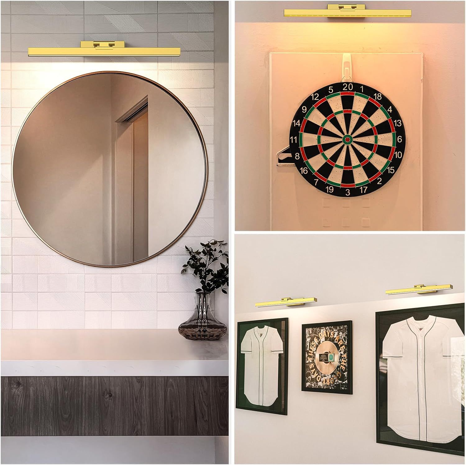 Premium Battery Operated Picture Light – Gold 16 Inch, 4000mAh Remote & Touch Control