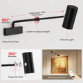 Rechargeable Adjustable Wall Sconce, 4000mAh Battery, Dimmable LED Art Light, 20-35cm - SuperSaverAU - view 5