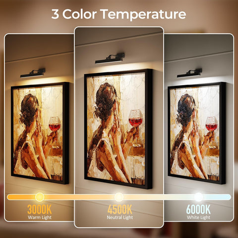 V1171 Battery Operated Picture Light 16in, Remote Control, Dimmable, Magnetic Design - SuperSaverAU - view 2