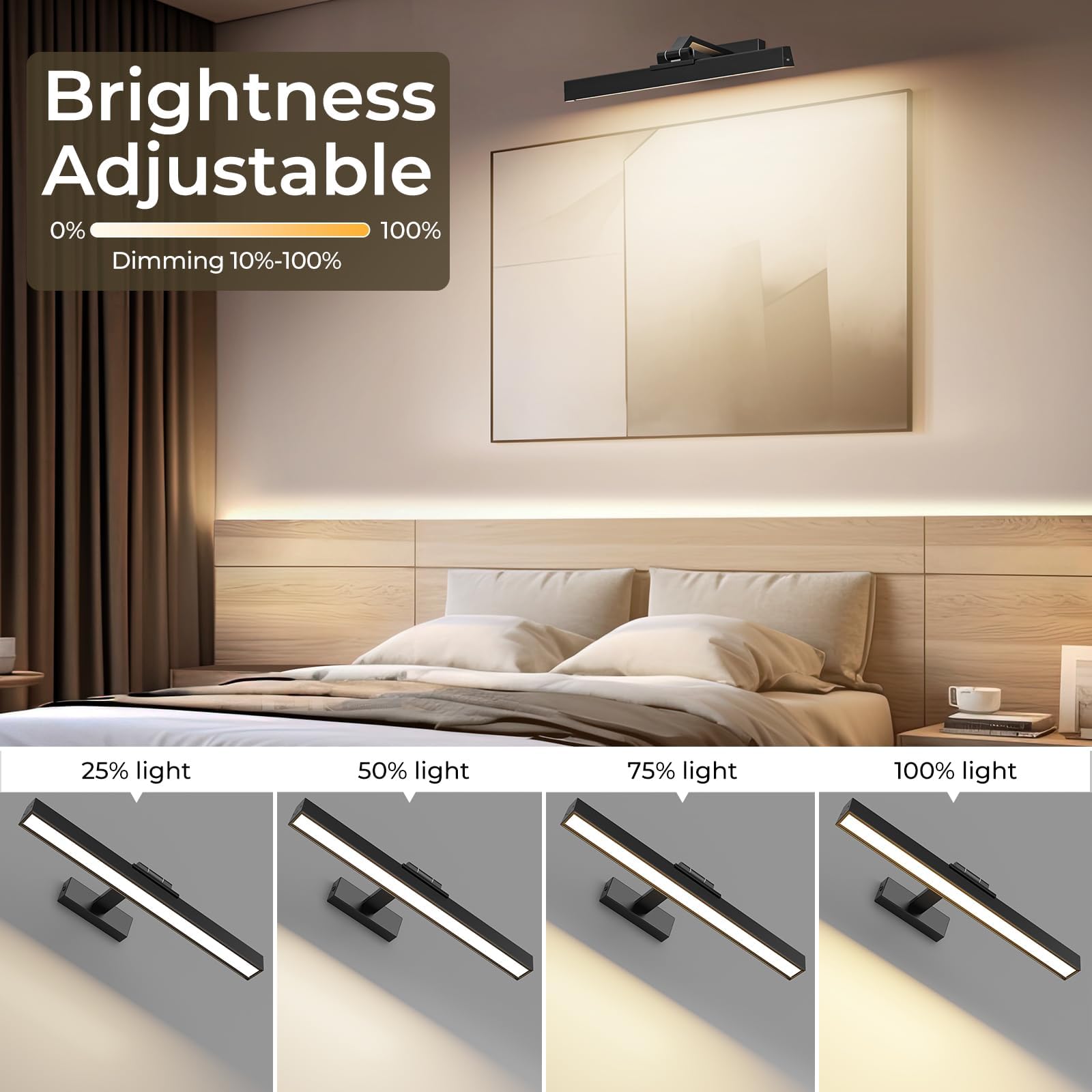 V1171 Battery Operated Picture Light 16in, Remote Control, Dimmable, Magnetic Design - SuperSaverAU - view 3